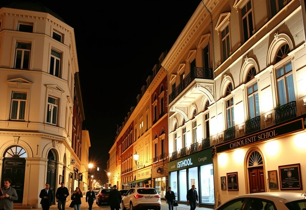 Campus entrance atmosphere