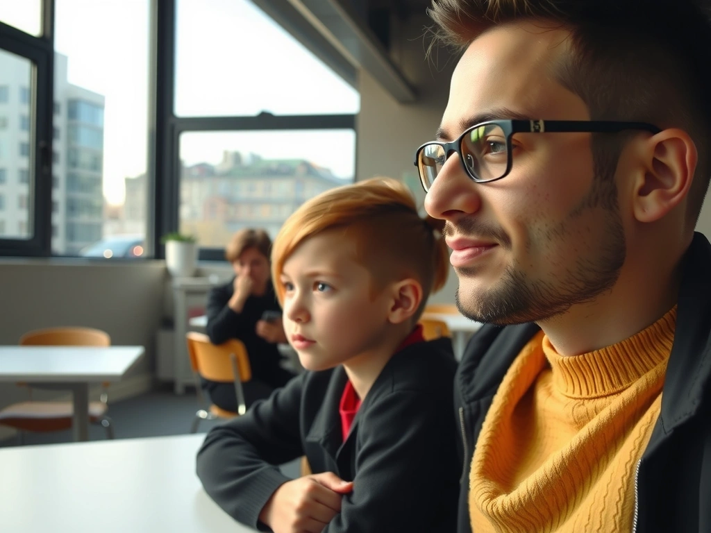 Student and teacher in discussion